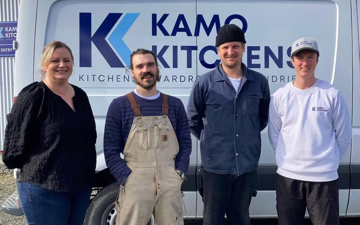 Jake and Attienne, the Kamo Kitchens team